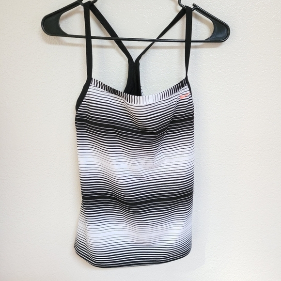 Nike Black and White Striped Tank Top - Picture 1 of 5